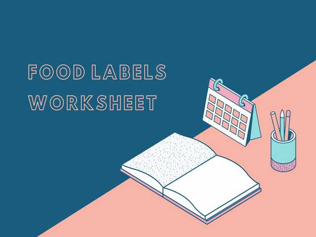 Food Labels Worksheet
