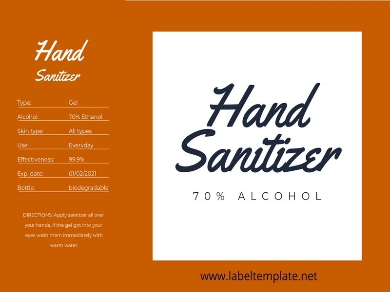 hand sanitizer label template 02