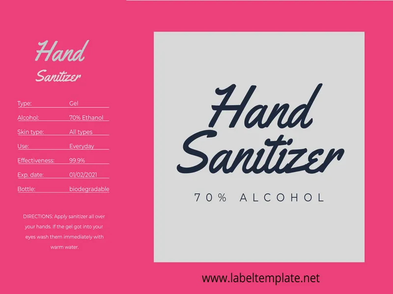 hand sanitizer label template 03