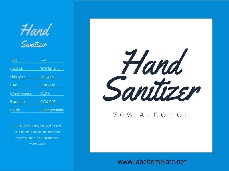 hand sanitizer label template 04