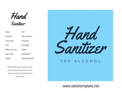 hand sanitizer label template featured
