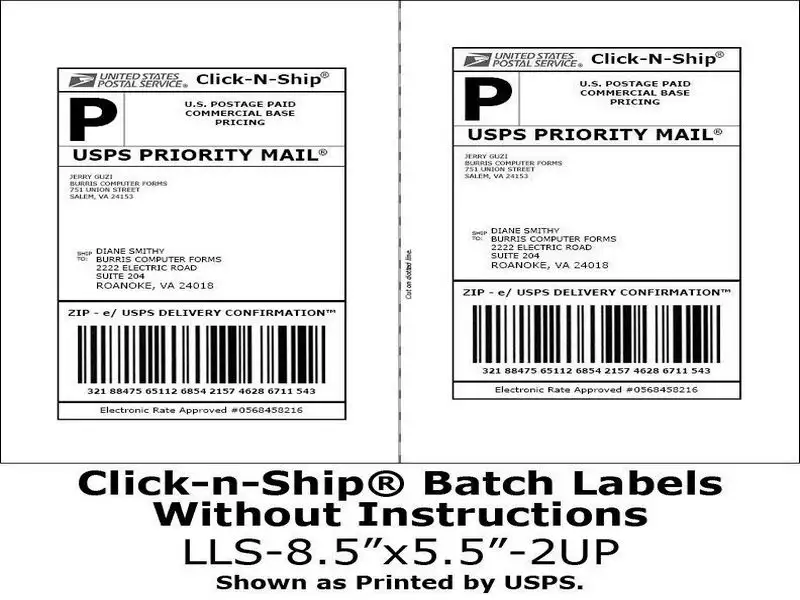 usps shipping label template free