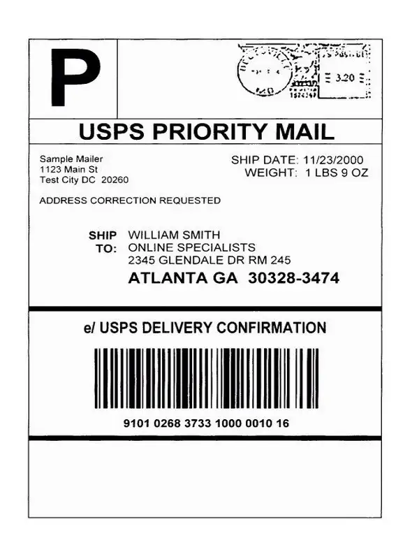 usps shipping label template pdf