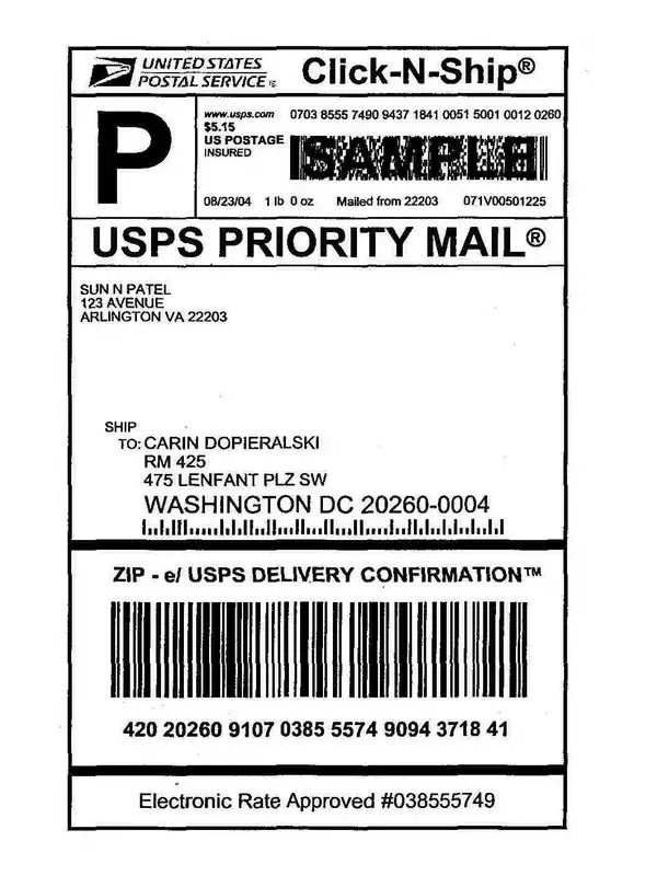 usps shipping label template