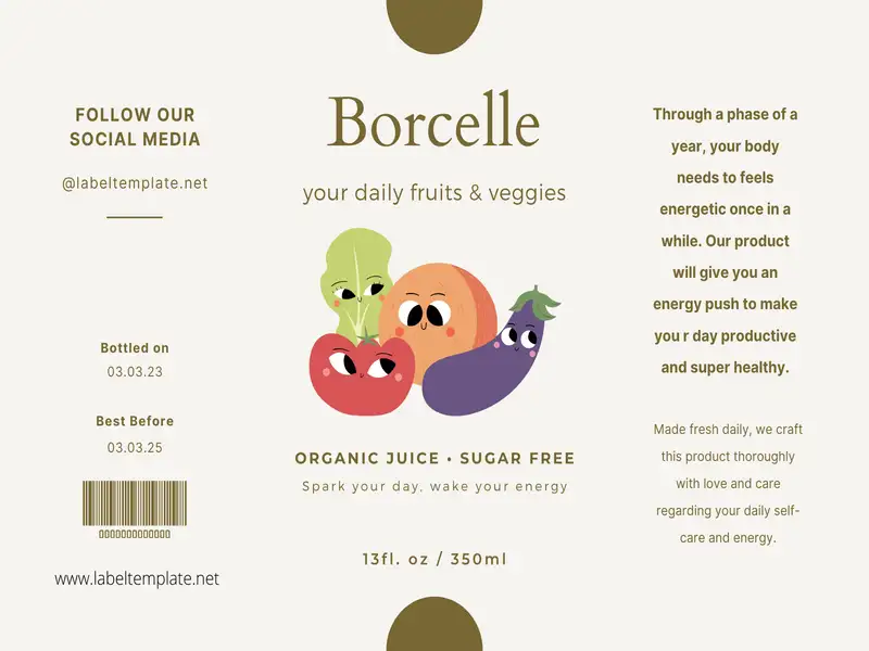 food label design template 11