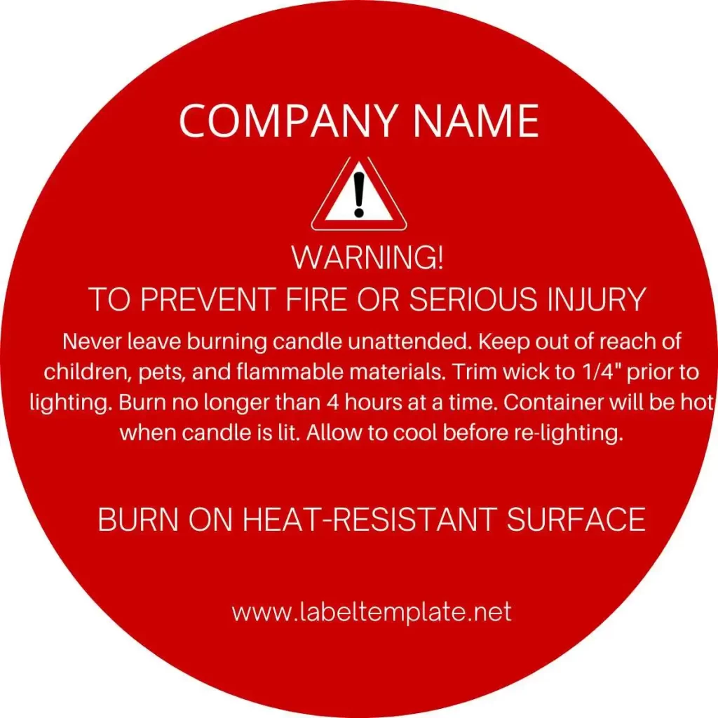 Warning Labels for Candles - Candle warning labels template 02