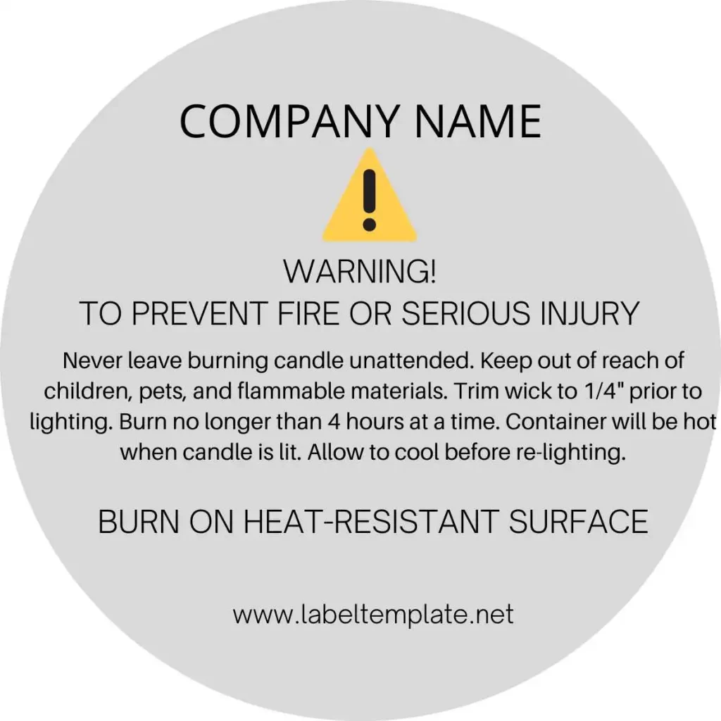 Warning Labels for Candles - Candle warning labels template 05