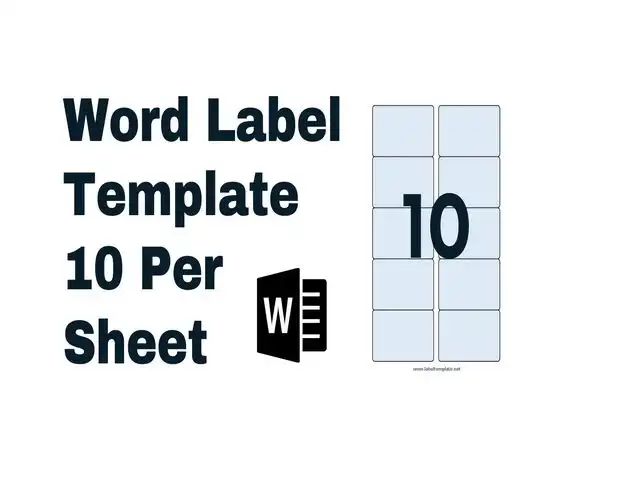 Word Label Template 10 Per Sheet Featured