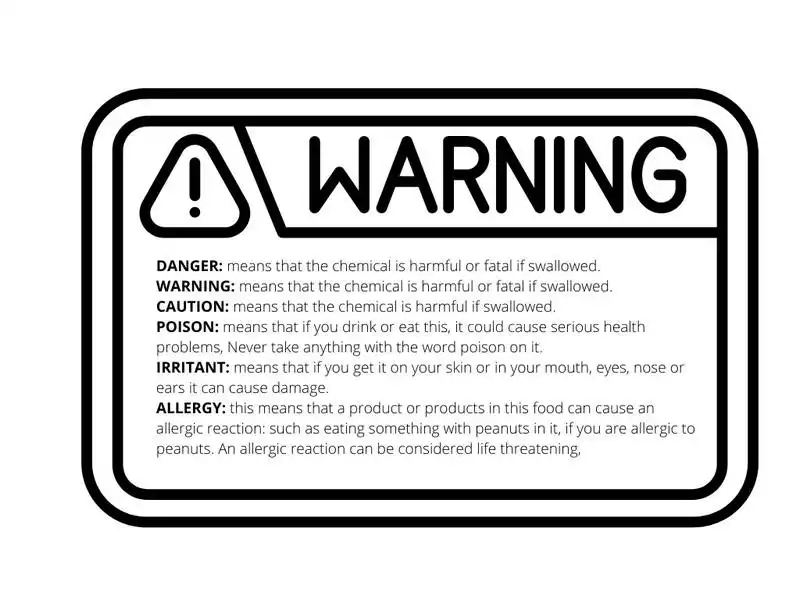 warning labels on household products 11