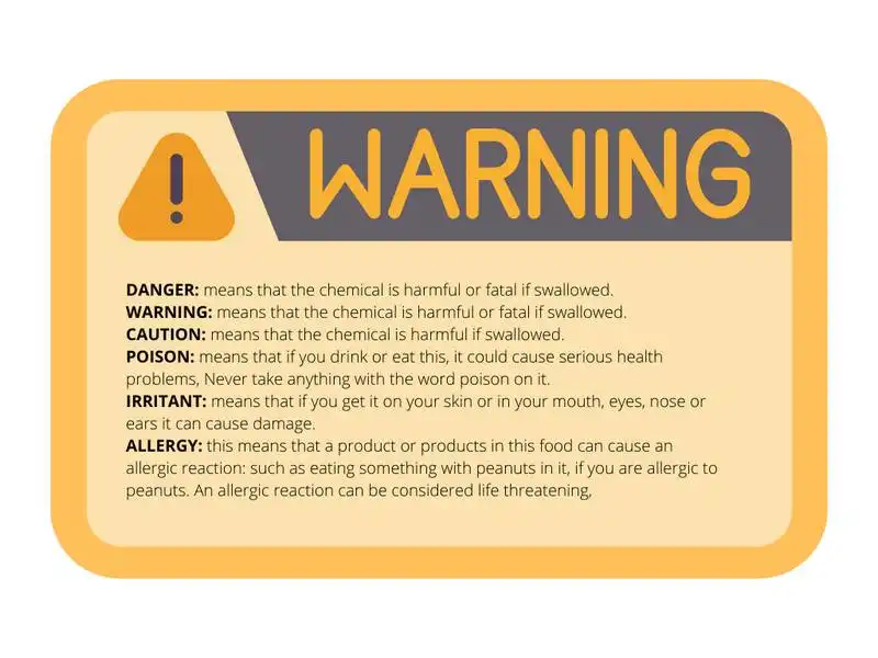 warning labels on household products 15