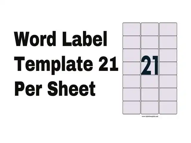 word label template 21 per sheet featured