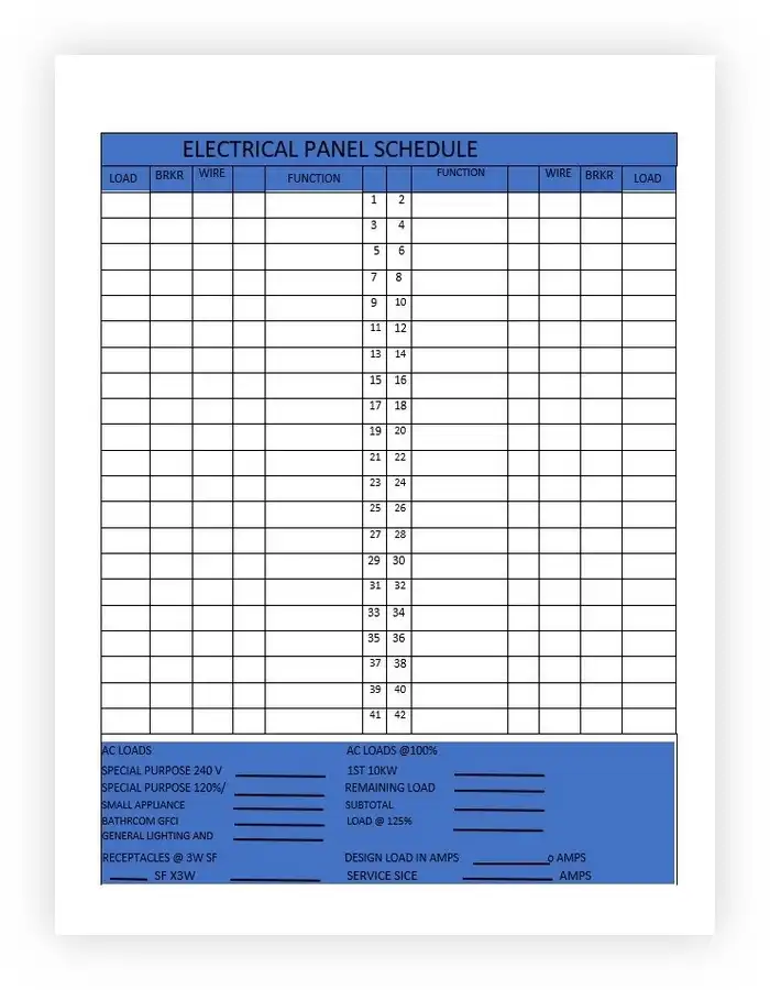 Electrical Panel Label Template 02