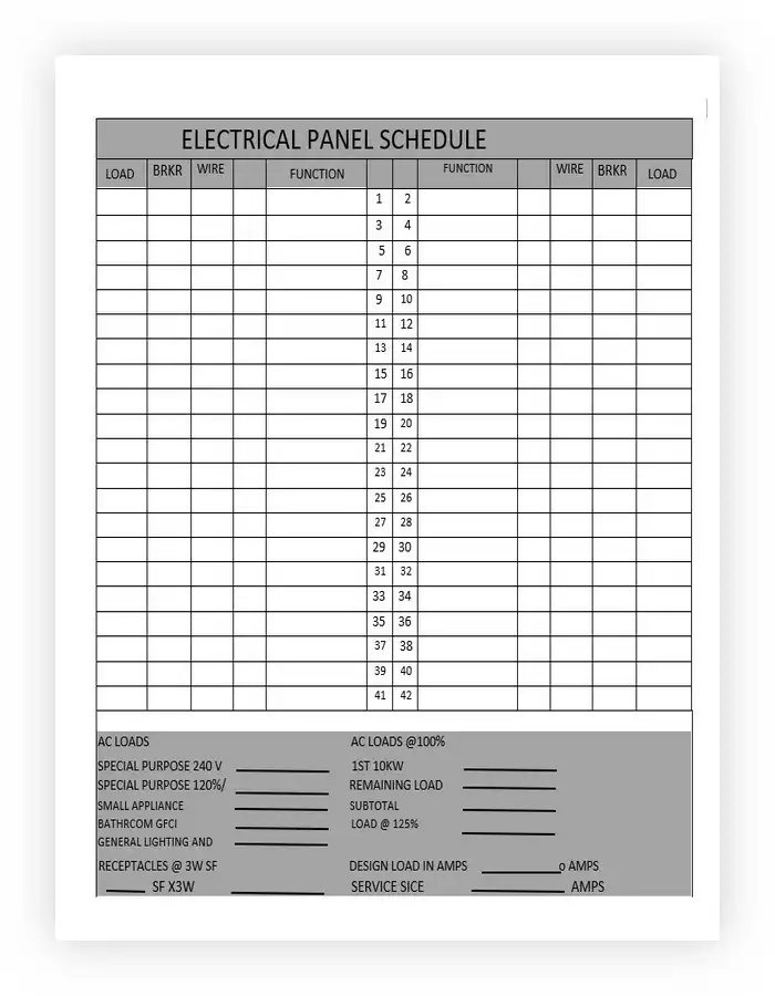 Electrical Panel Label Template 03