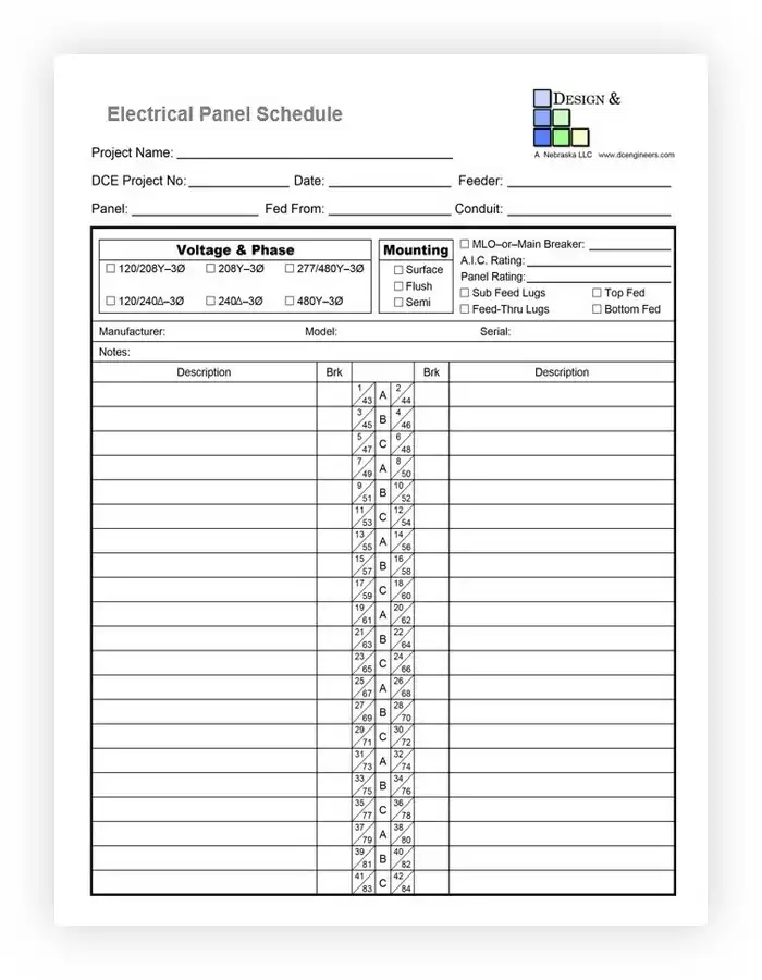 Electrical Panel Label Template 04