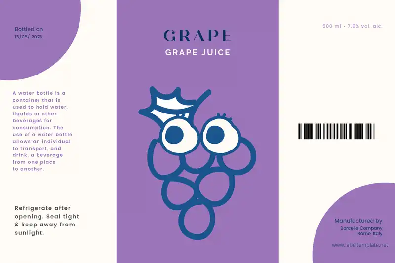 Grape Juice Label Template
