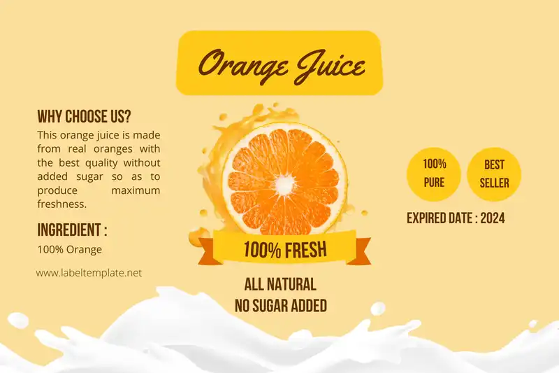 Orange Juice Label Template