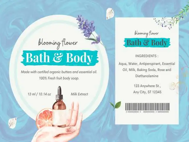 bath and body labels free