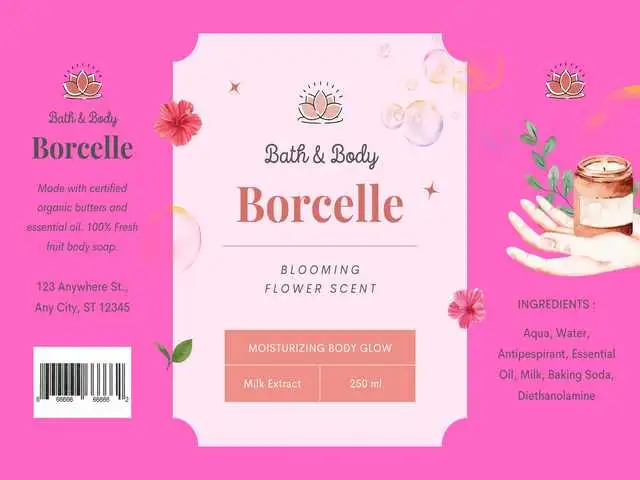 bath and body labels