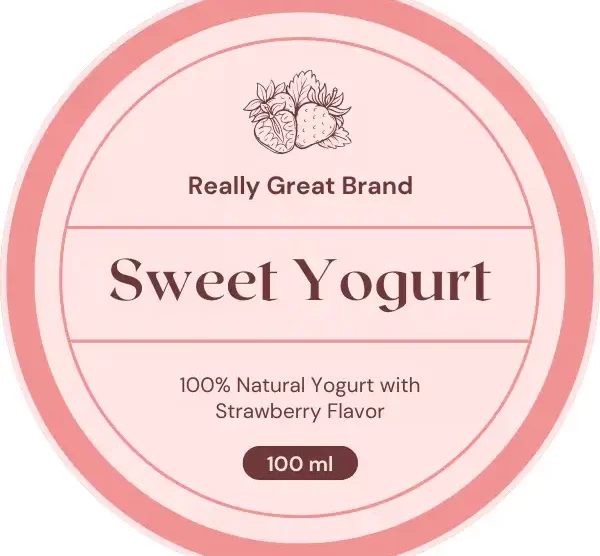 printable yogurt label template