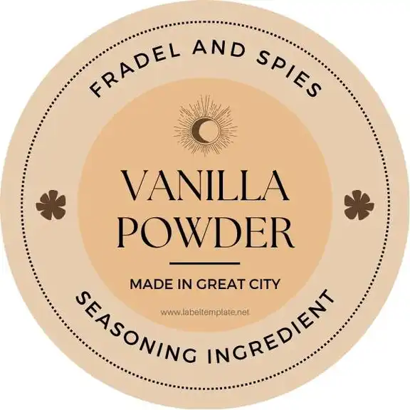 canning label template vanilla powder