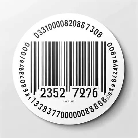 A design for a printable tamper evident label featuring a barcode with sequential numbering