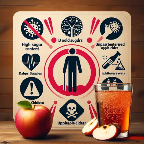 Apple Cider Nutrition Label The risks associated with drinking apple cider, focusing on the high sugar content that can impact blood sugar levels