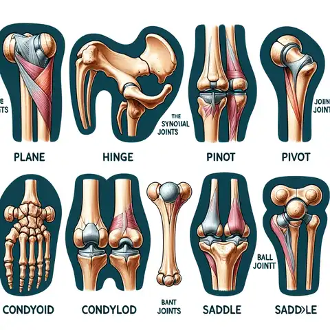 Synovial Joint Label The different types of synovial joints plane, hinge, pivot, condyloid, saddle, and ball and socket joint