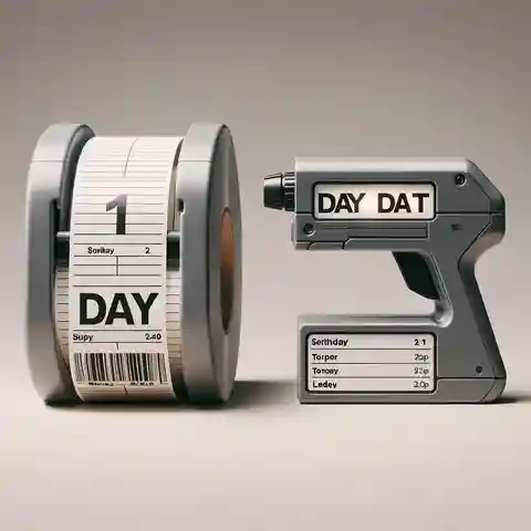 A Daydots 1 Line Label Gun displayed on the left side