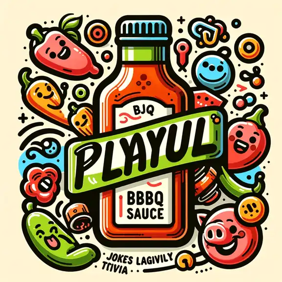 BBQ Sauce labels Template Playful Design BBQ Sauce Label Using cartoons and fun images like cartoon peppers and smiling pigs, a wide range of bright, cheerful colors, creative