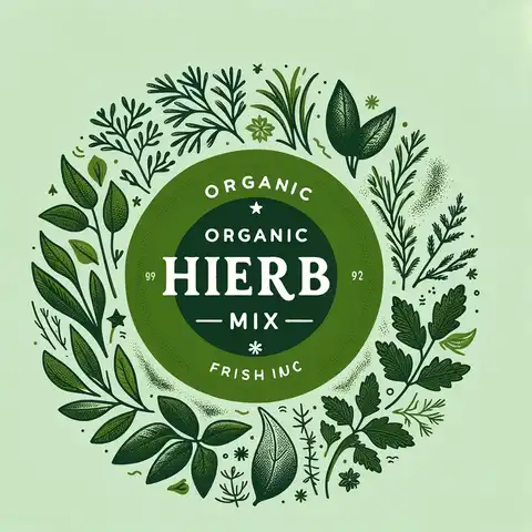 Condiments Label Printable Organic Herb Mix Label Design