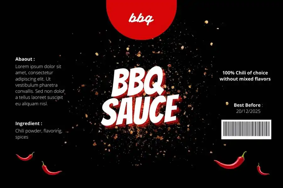 Design BBQ Sauce labels Template