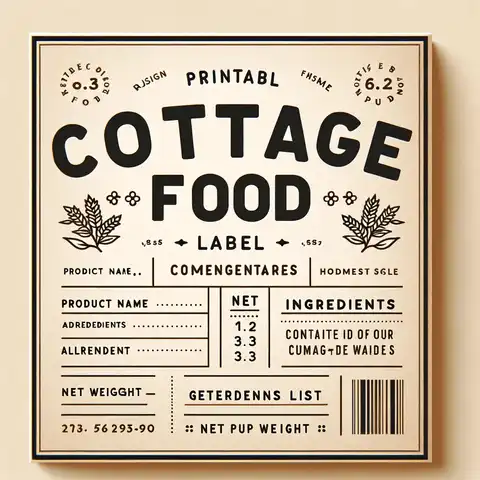 Design a printable cottage food label template that is versatile and can be used for various homemade product