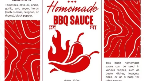 Homemade BBQ Sauce labels Template