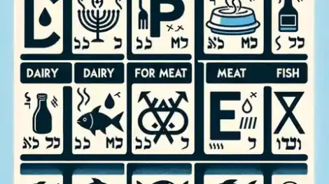 Kosher Food Labels How to read kosher labels, highlighting symbols such as D for dairy, M for meat, F for fish, P for Passover, and DE for da