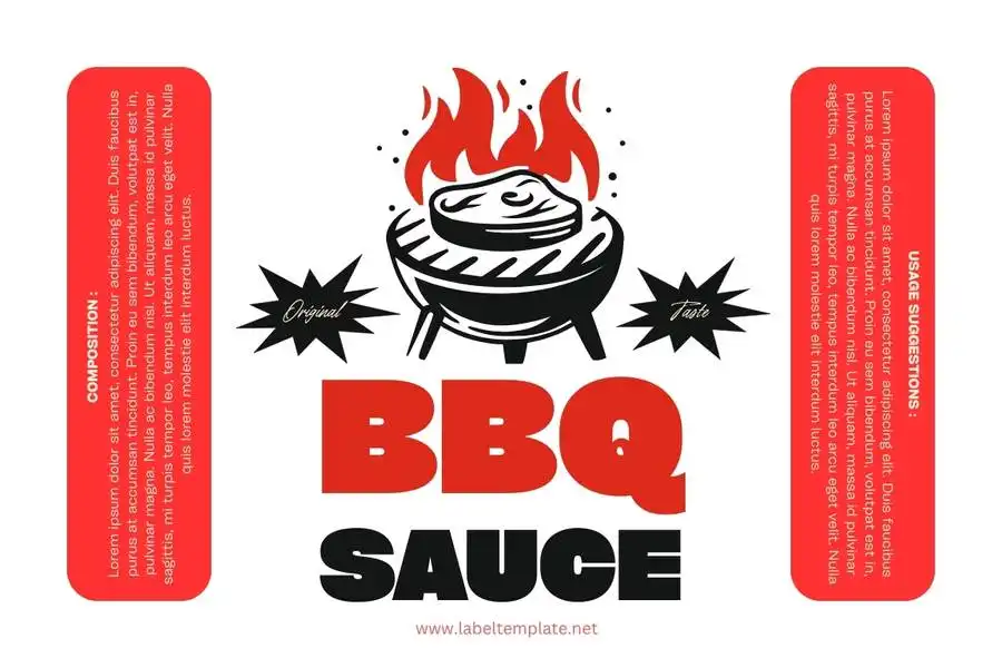 Modern BBQ Sauce labels Template