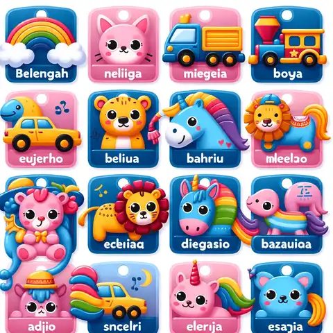 Free Printable Toy Labels Bilingual Toy Labels Labels with toy names in multiple languages, facilitating language learning