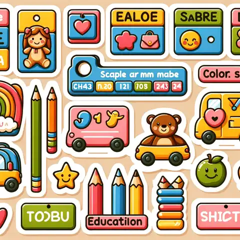 Printable Toy Labels Educational Toy Labels Labels with names, pictures, colors, shapes, or numbers for educational purposes