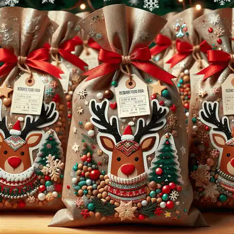 Reindeer Food Labels to Print Free Beautifully decorated reindeer food bags