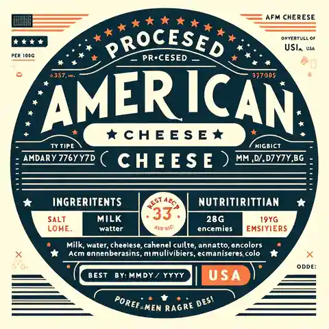 American Cheese Food Label Design a modern and informative food label for Processed American Cheese
