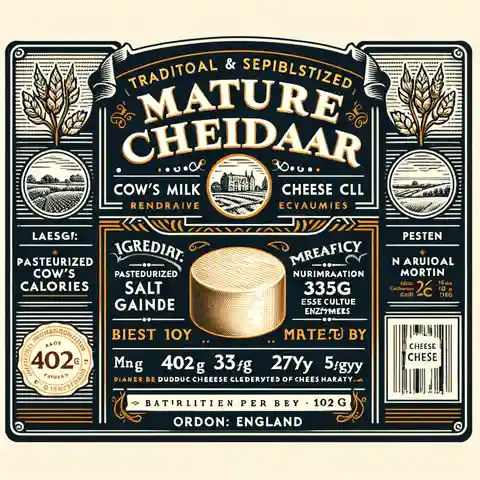 Cheddar Cheese Food Label Design a traditional and sophisticated food label for Mature Cheddar Cheese