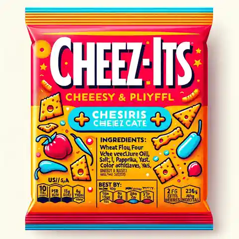 Cheese Food Label Cheez Its Food Label Design a vibrant and playful food label for Cheez Its