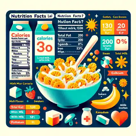 Frosted Flakes Nutrition Facts Label An Illustration engaging infographic detailing the nutrition facts label for Frosted Flakes