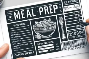 Meal Prep Label Templates Design an image for a meal prep label used for portion control