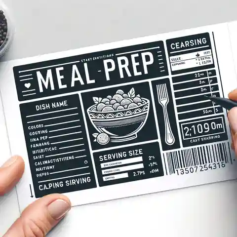 Meal Prep Label Templates Design an image for a meal prep label used for portion control