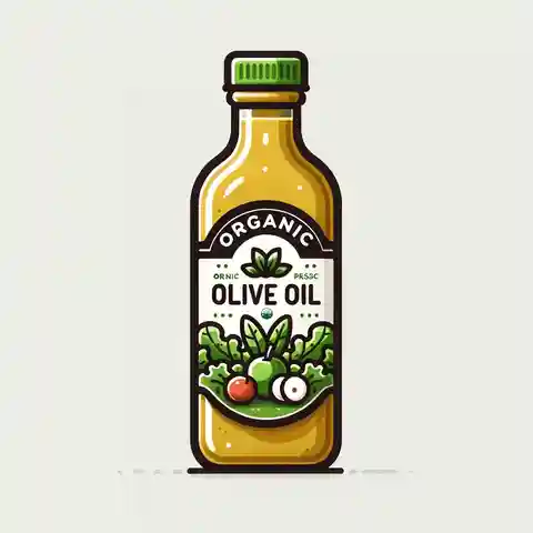Organic Food Labels Examples A salad dressing bottle with a label indicating Organic Olive Oil as a specific organic ingredient in a product that isn't mostly organic