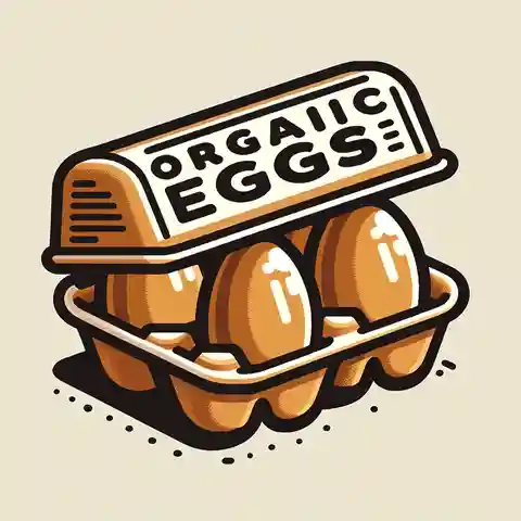 Organic Food Labels Examples An egg carton with a label that says Organic Eggs , representing a product that contains at least 95% organic ingredients