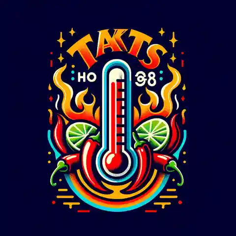 Takis Food Label An illustration depicting a Hot Takis food label, indicating a higher spice level with visuals of chili peppers and lime