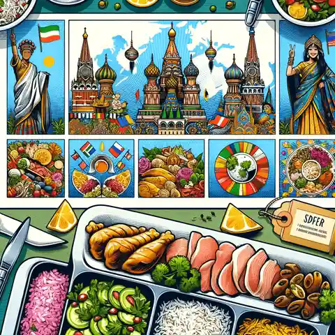 Template for buffet food labels A buffet food label template idea inspired by the theme of cultural flair