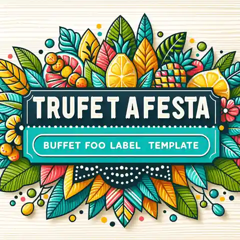 Template for buffet food labels A buffet food label template idea inspired by the theme of tropical fiesta