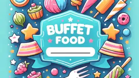 Template for buffet food labels a buffet food label template idea inspired by the theme of whimsical fun